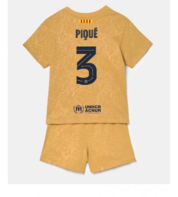 Barcelona Gerard Pique #3 Bortedraktsett Barn 2022-23 Kortermet (+ Korte bukser)